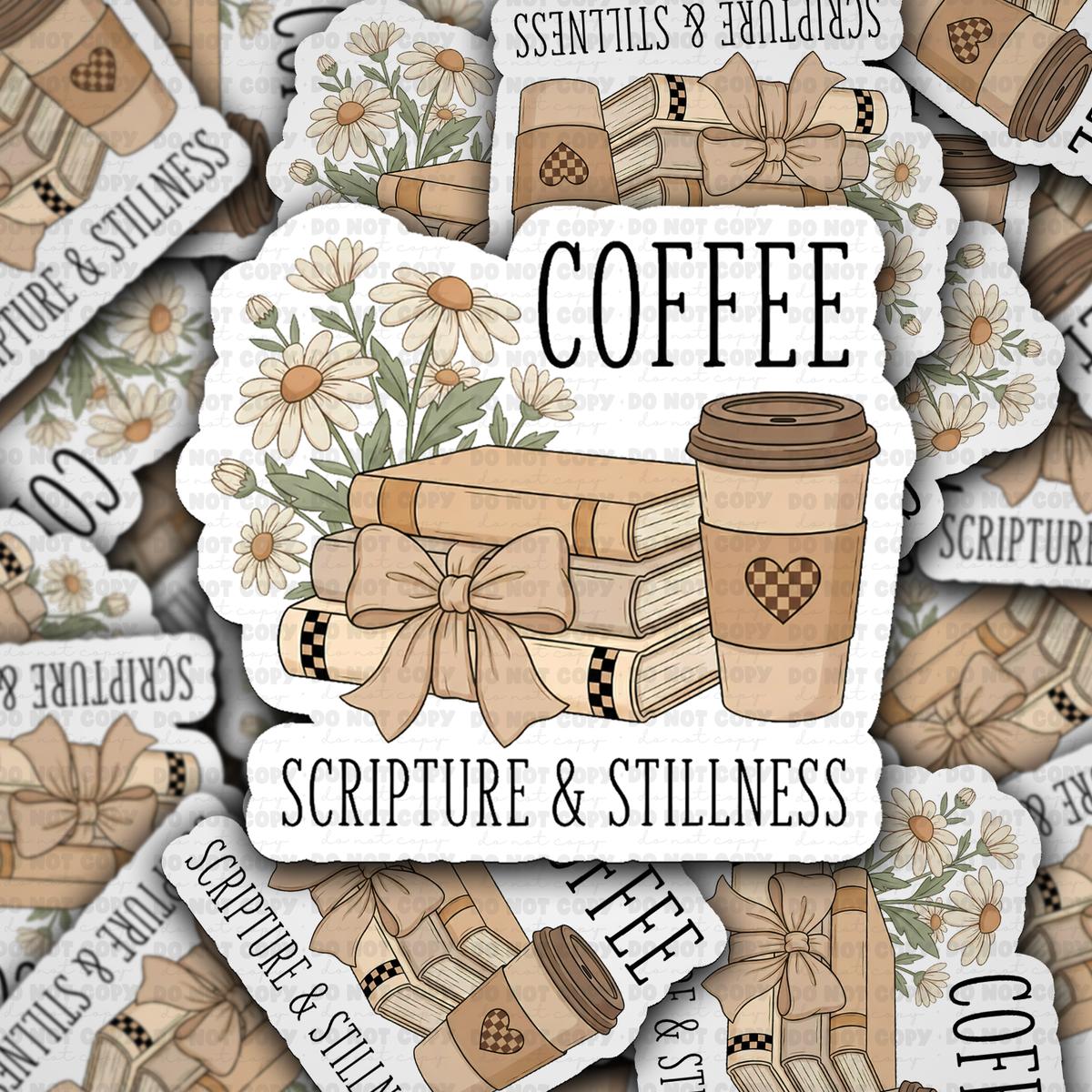 Coffee, Scripture & Stillness Sticker