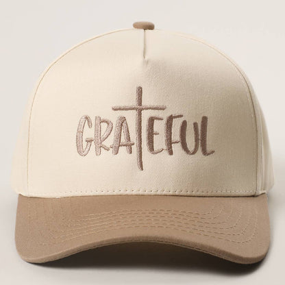 GRATEFUL Cross Embroidered Trucker Hat