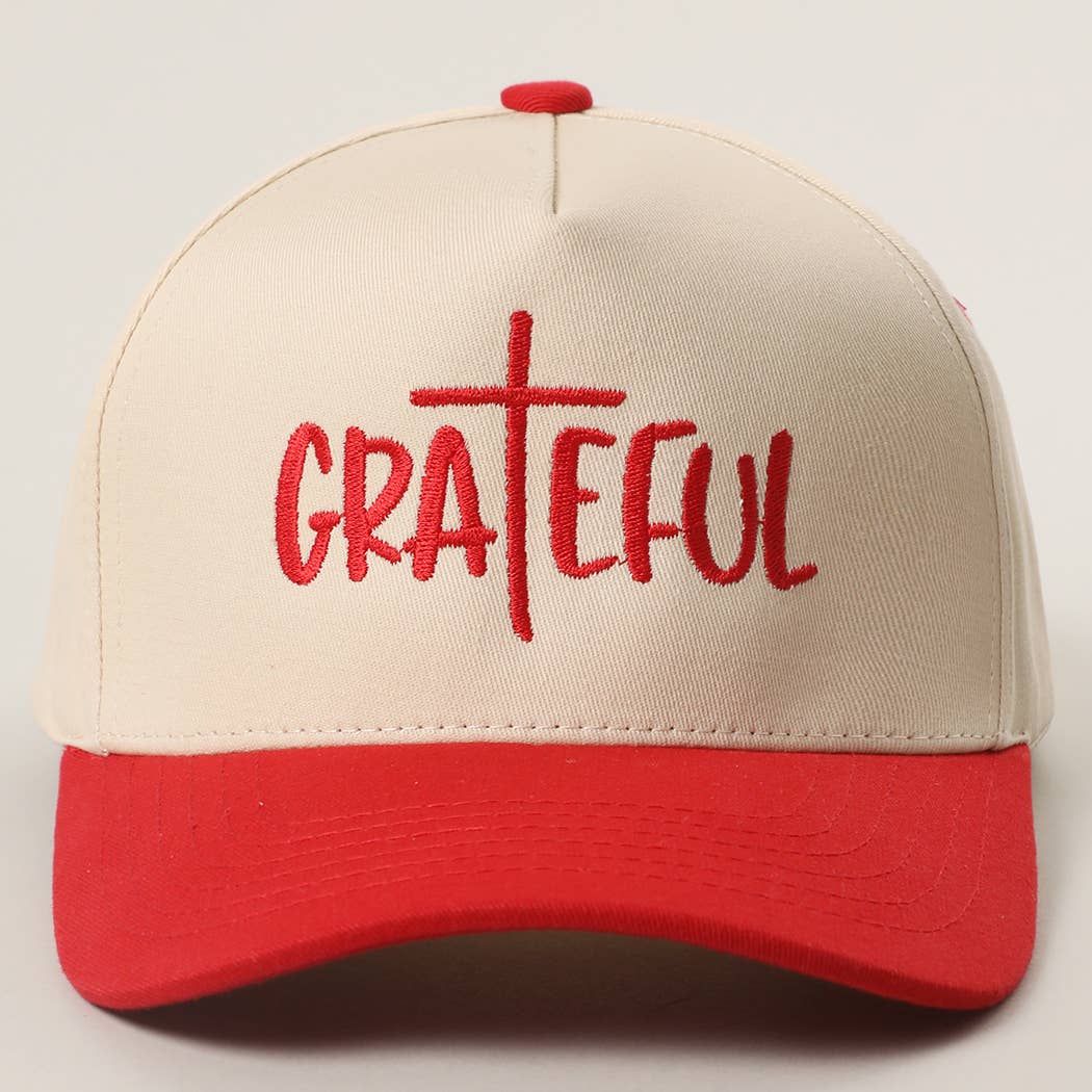 GRATEFUL Cross Embroidered Trucker Hat