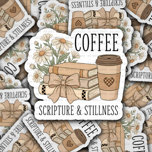 Coffee, Scripture & Stillness Sticker