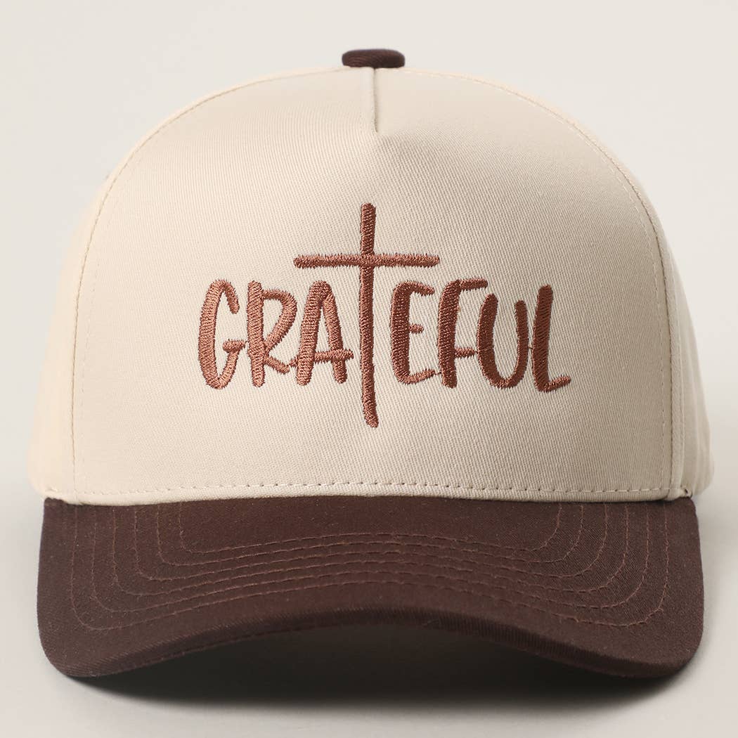 GRATEFUL Cross Embroidered Trucker Hat