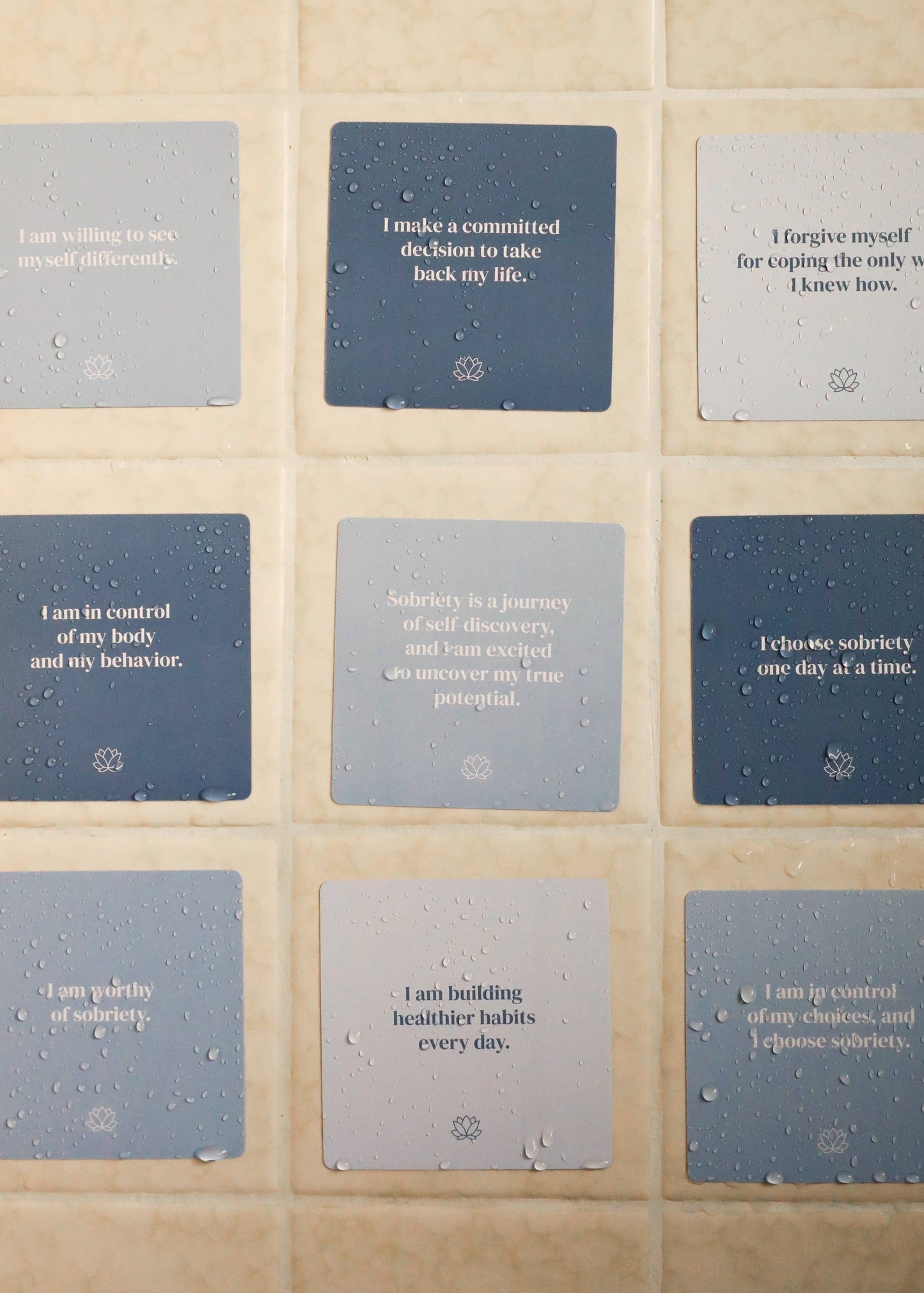Shower Affirmation Cards | Sobriety
