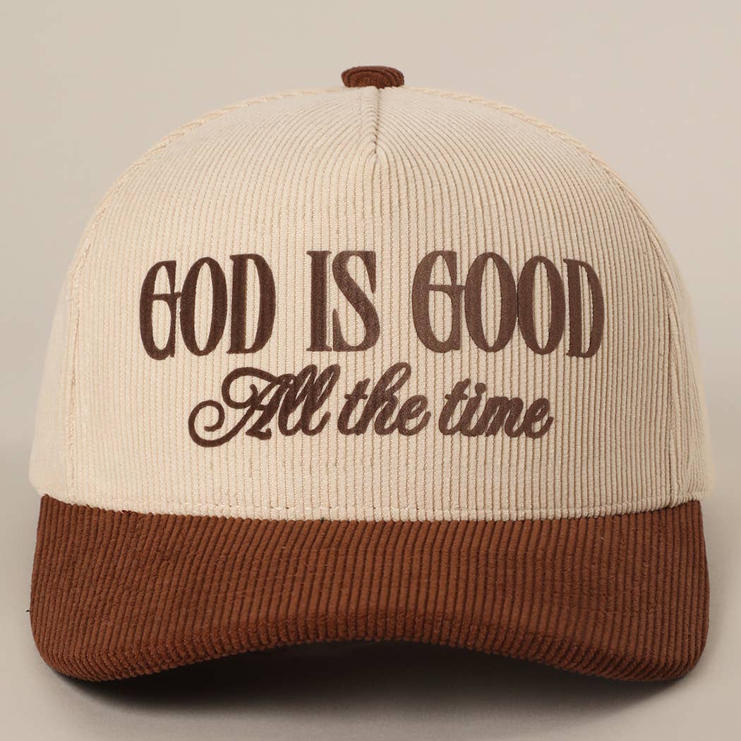 GOD IS GOOD Corduroy Baseball Cap