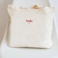 Embroidered Book Lover Tote Bag