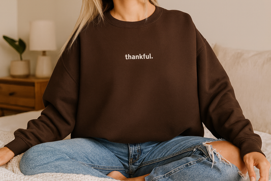 EMBROIDERED Thanksgiving Sweatshirt For Women Fall Sweater
