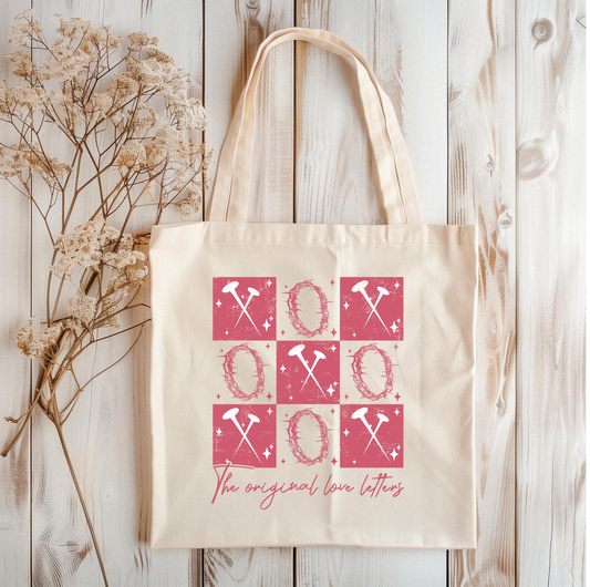 The Original Love Letters- Checkered Tote Bag