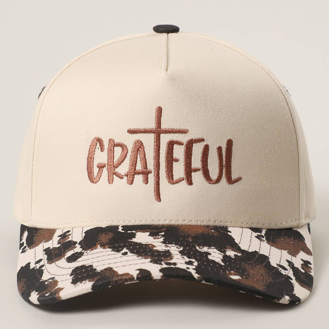 GRATEFUL Cross Embroidered Trucker Hat