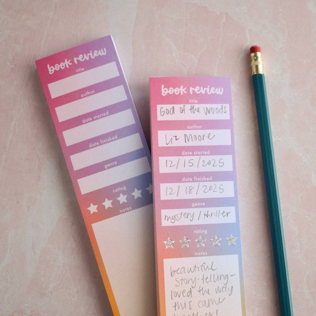 Pastel Book Tracker Notepad